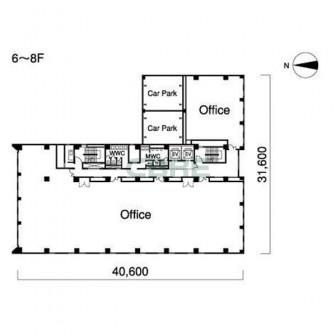 6階〜8階 平面図