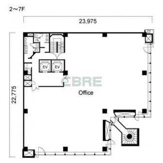 2階〜7階 平面図