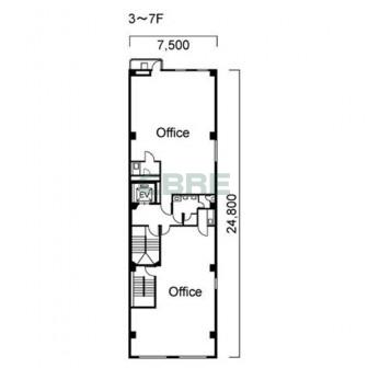 3階〜7階 平面図