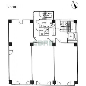 2階〜10階 平面図