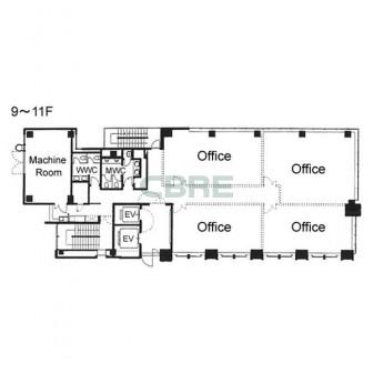 9階〜11階 平面図