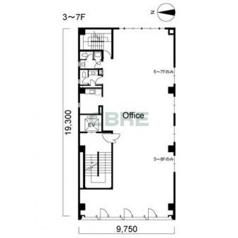 3階〜7階 平面図