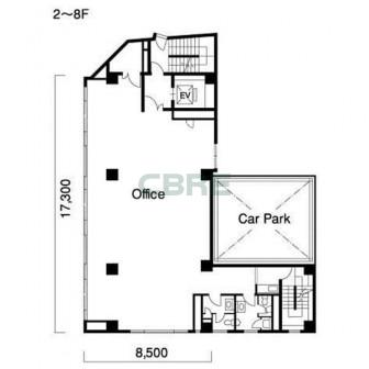 2階〜8階 平面図