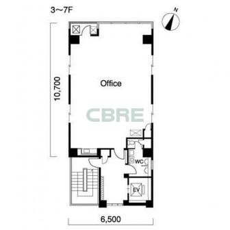 3階〜7階 平面図