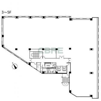 3階〜5階 平面図