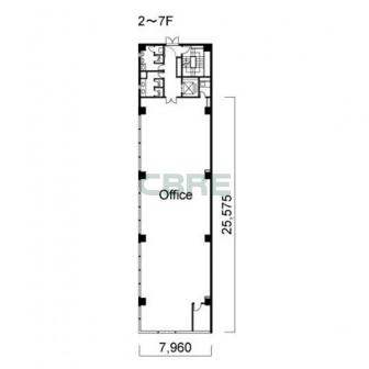 2階〜7階 平面図