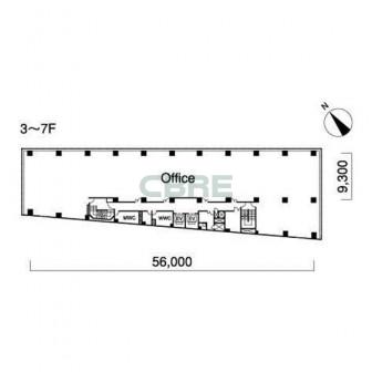 3階〜7階 平面図