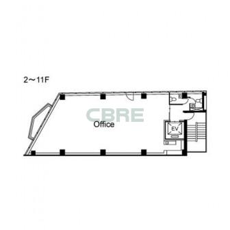 2階〜11階 平面図