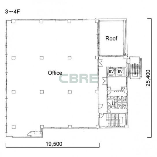 3階〜4階 平面図