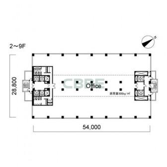 2階〜9階 平面図