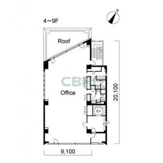 4階〜9階 平面図