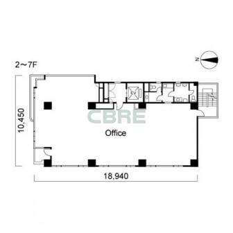 2階〜7階 平面図