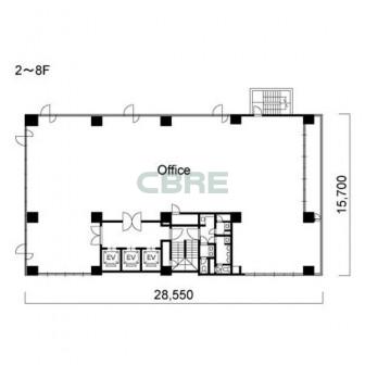 2階〜8階 平面図