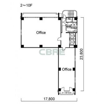 2階〜10階 平面図