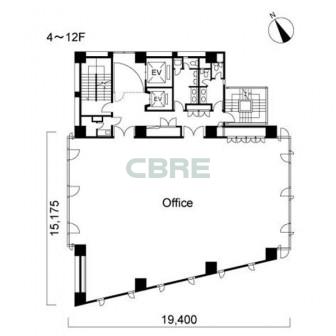 4階〜12階 平面図
