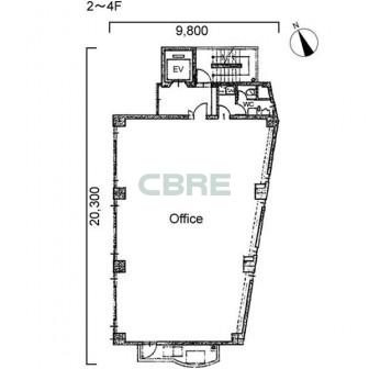 2階〜4階 平面図