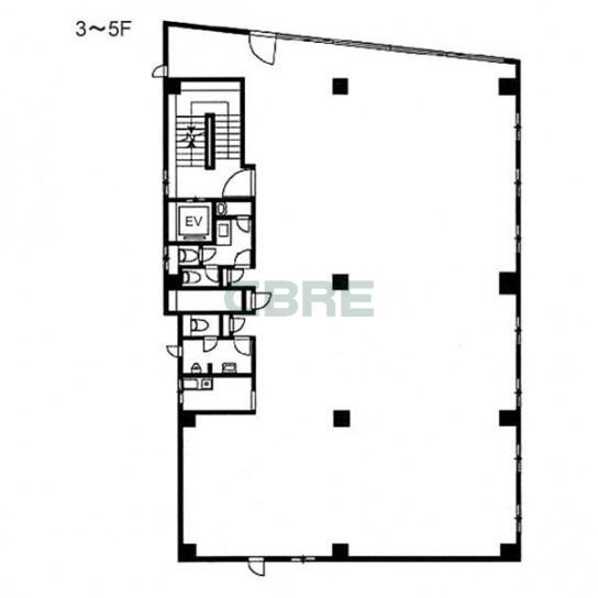 3階〜5階 平面図