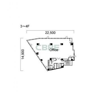 3階〜4階 平面図