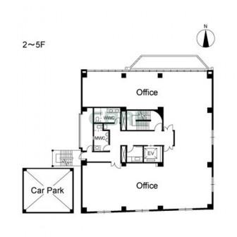2階〜5階 平面図