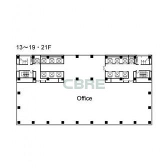 13階〜19階 平面図