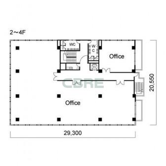 2階〜4階 平面図