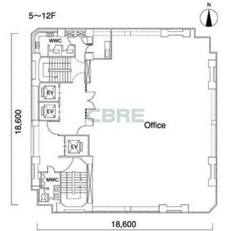 5階〜12階 平面図