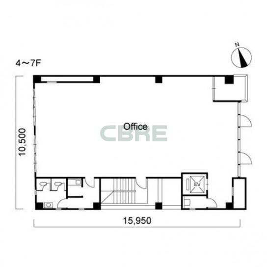 4階〜7階 平面図