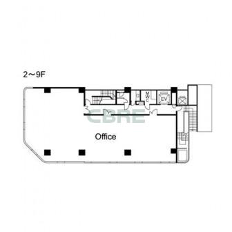 2階〜9階 平面図
