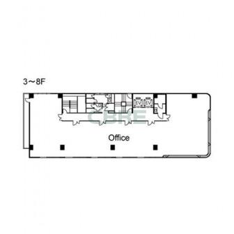3階〜8階 平面図
