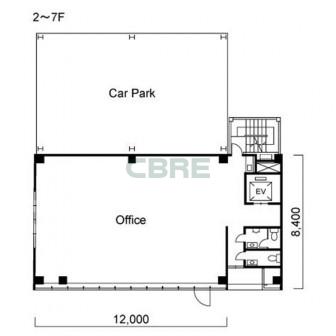 2階〜7階 平面図