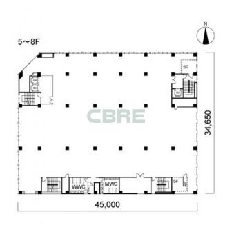 5階〜8階 平面図