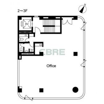 2階〜3階 平面図
