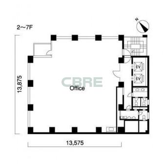 2階〜7階 平面図