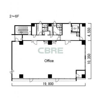 2階〜6階 平面図