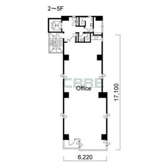2階〜5階 平面図