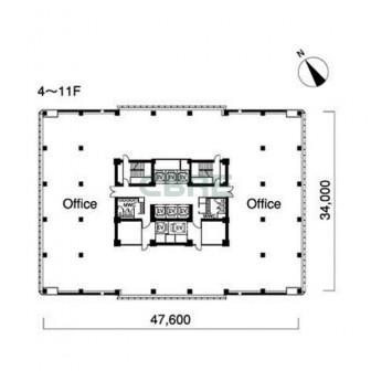 4階〜11階 平面図