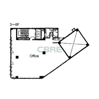 3階〜6階 平面図