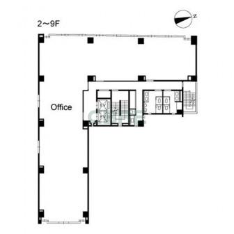 2階〜9階 平面図