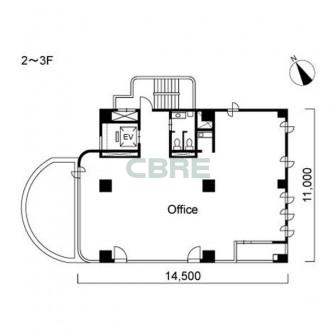 2階〜3階 平面図