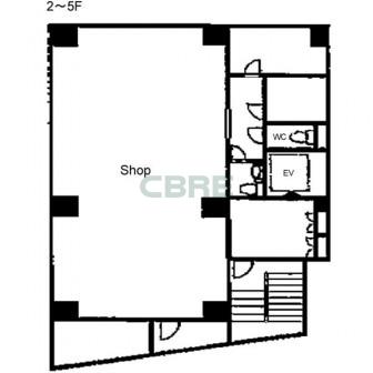 2階〜5階 平面図