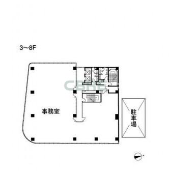 3階〜8階 平面図