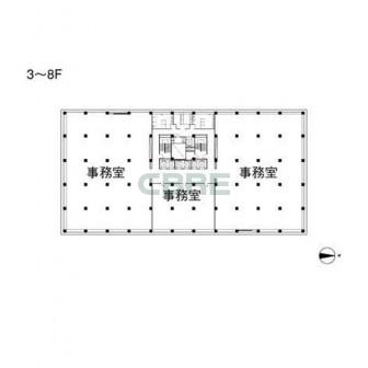 3階〜8階 平面図
