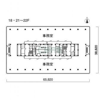 18階〜21階 平面図