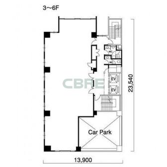 3階〜6階 平面図