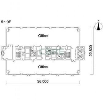 5階〜9階 平面図