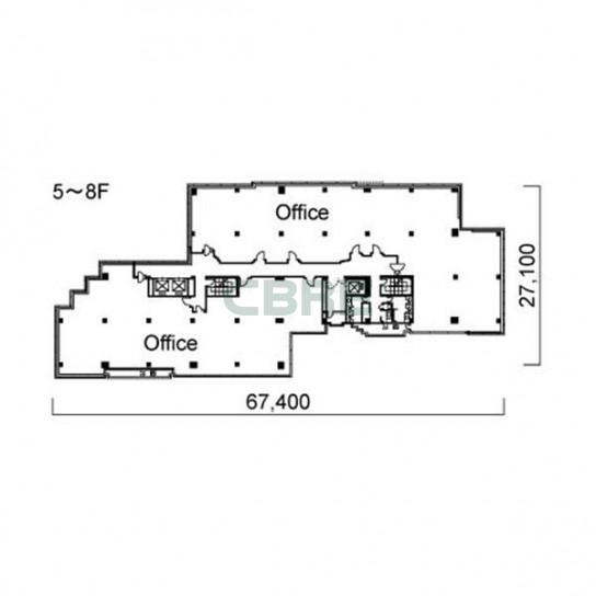 5階〜8階 平面図