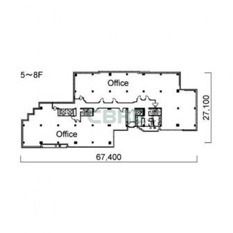5階〜8階 平面図