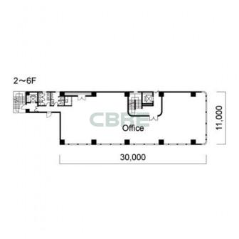 2階〜6階 平面図