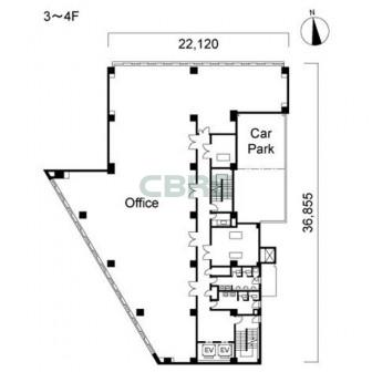 3階〜4階 平面図