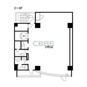 2階〜9階 平面図